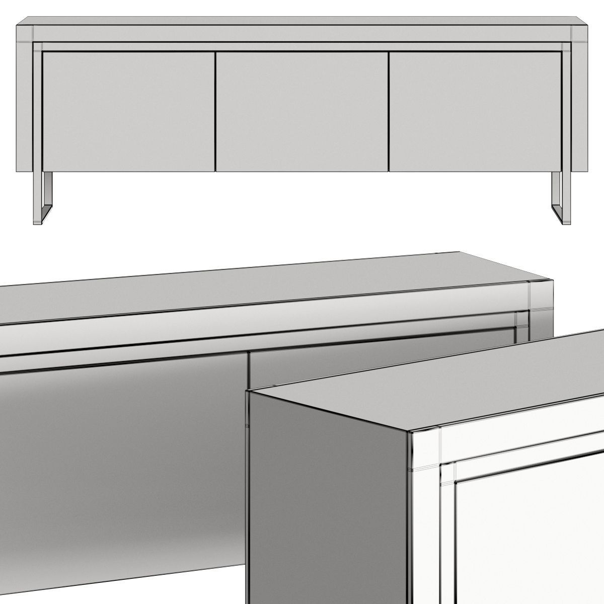 Milla and Milli Offset Sideboard 3D model_1