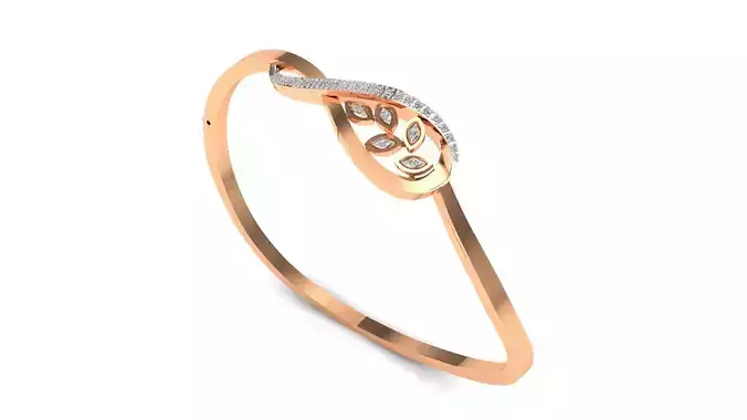 Bracelet-52 rose gold earring with diamonds