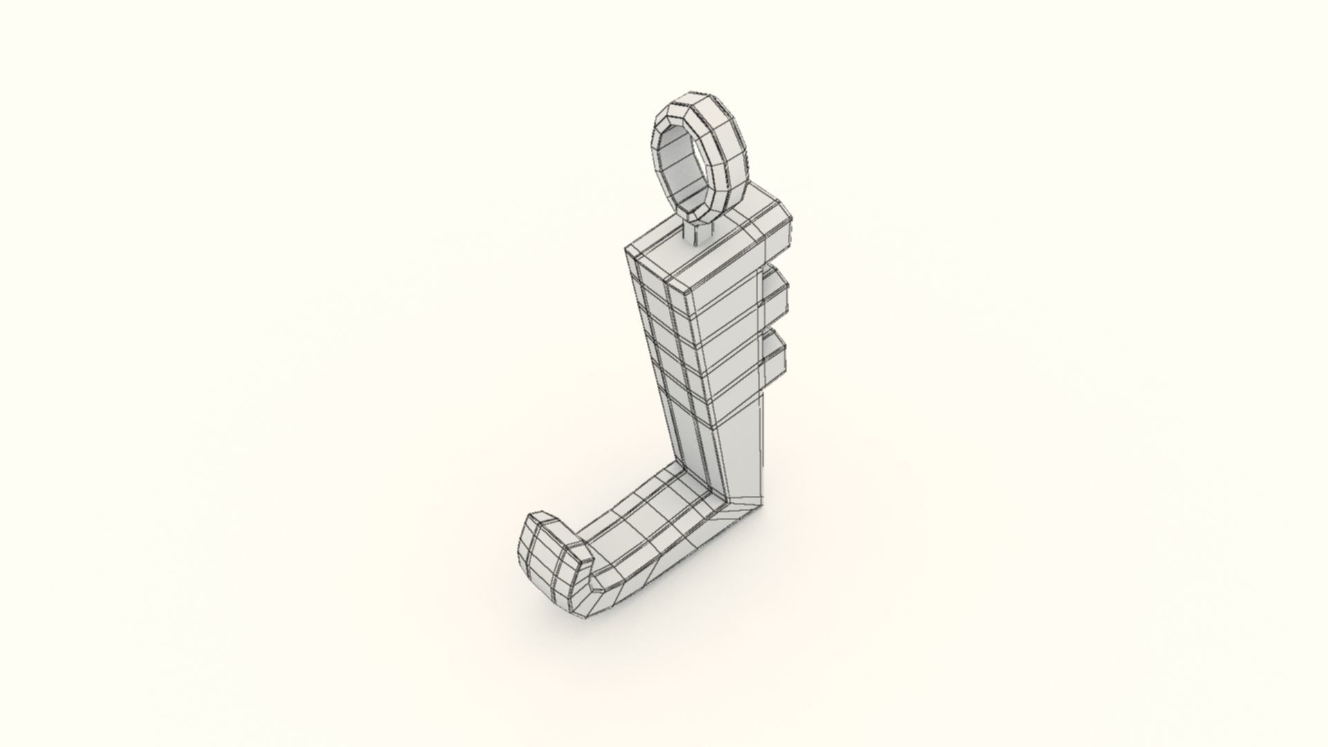 L Letter Pendant Platinum 3D print model_10