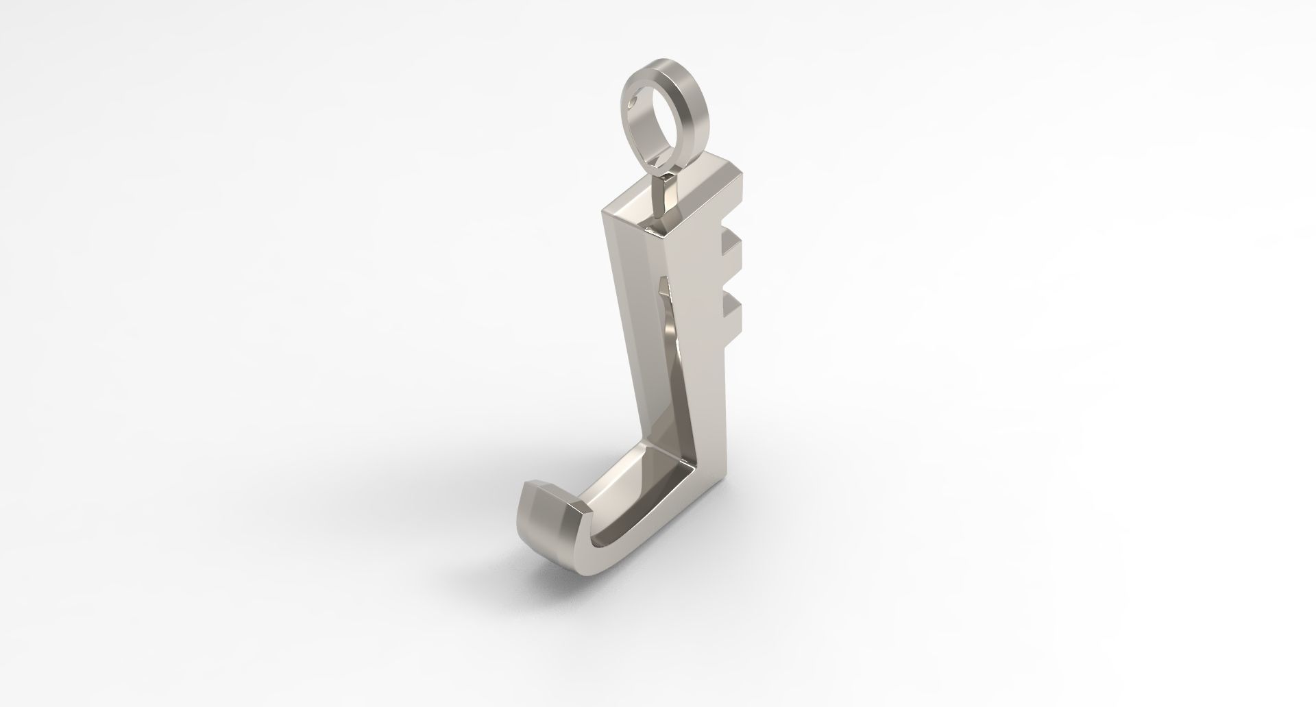 L Letter Pendant Platinum 3D print model_2