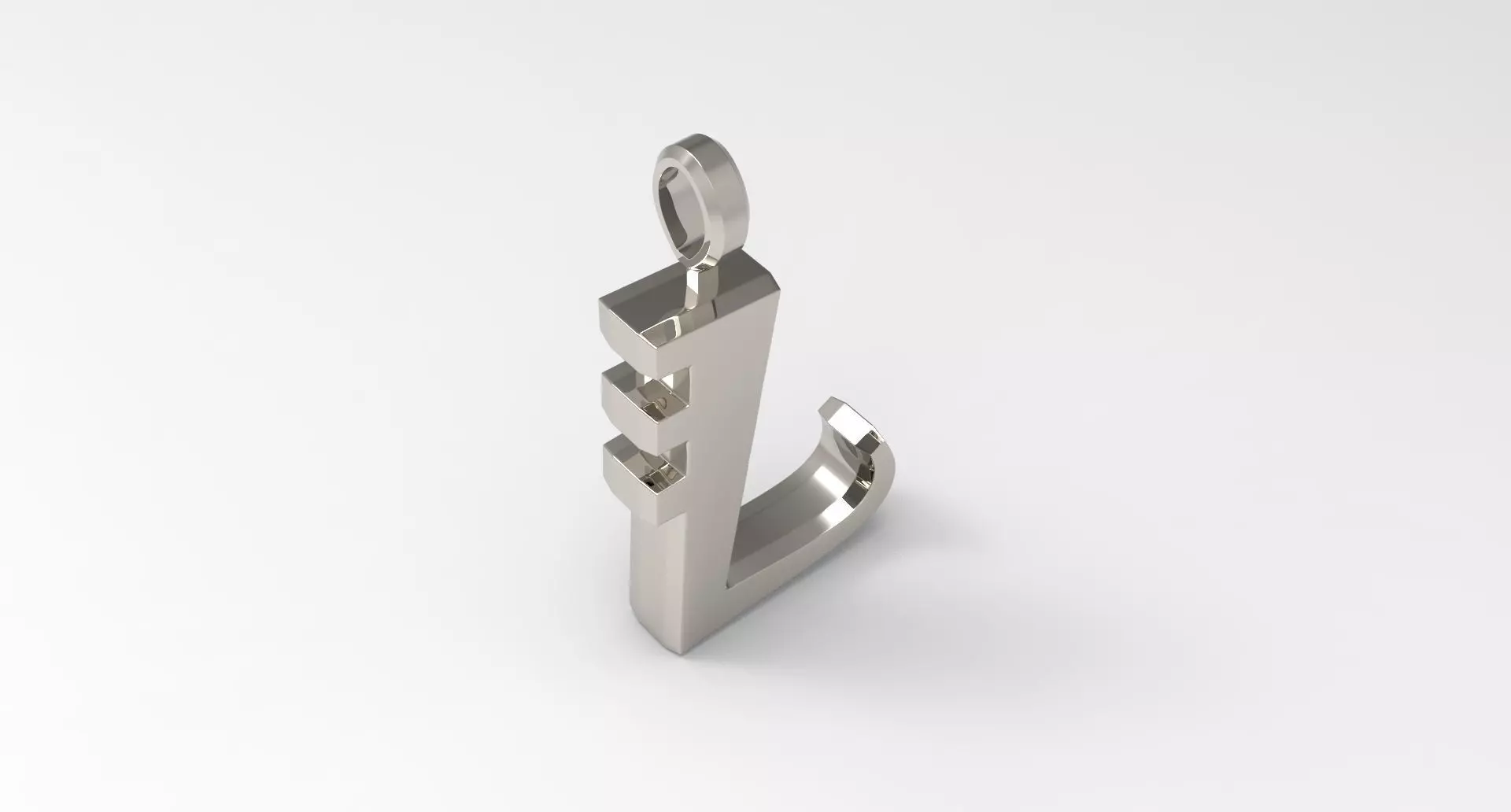 L Letter Pendant Platinum 3D print model_0