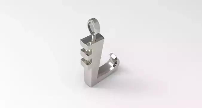 L Letter Pendant Platinum 3D print model