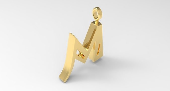 M Letter Pendant Gold 3D print model