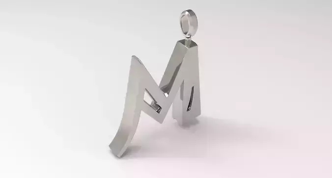M Letter Pendant Platinum 3D print model