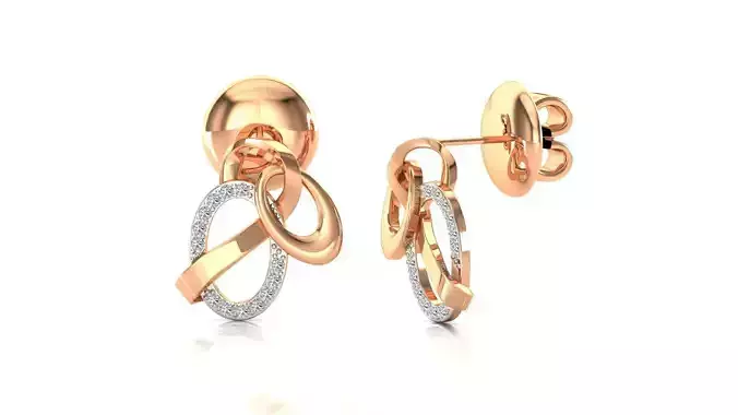 Earrings-63 pair of earrings in rose gold