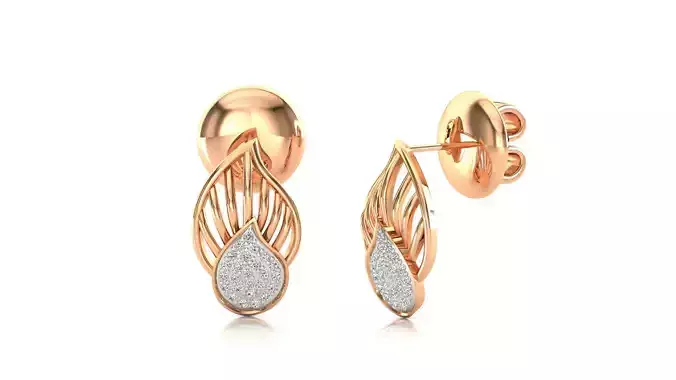 Earrings-3 rose gold earring with diamonds