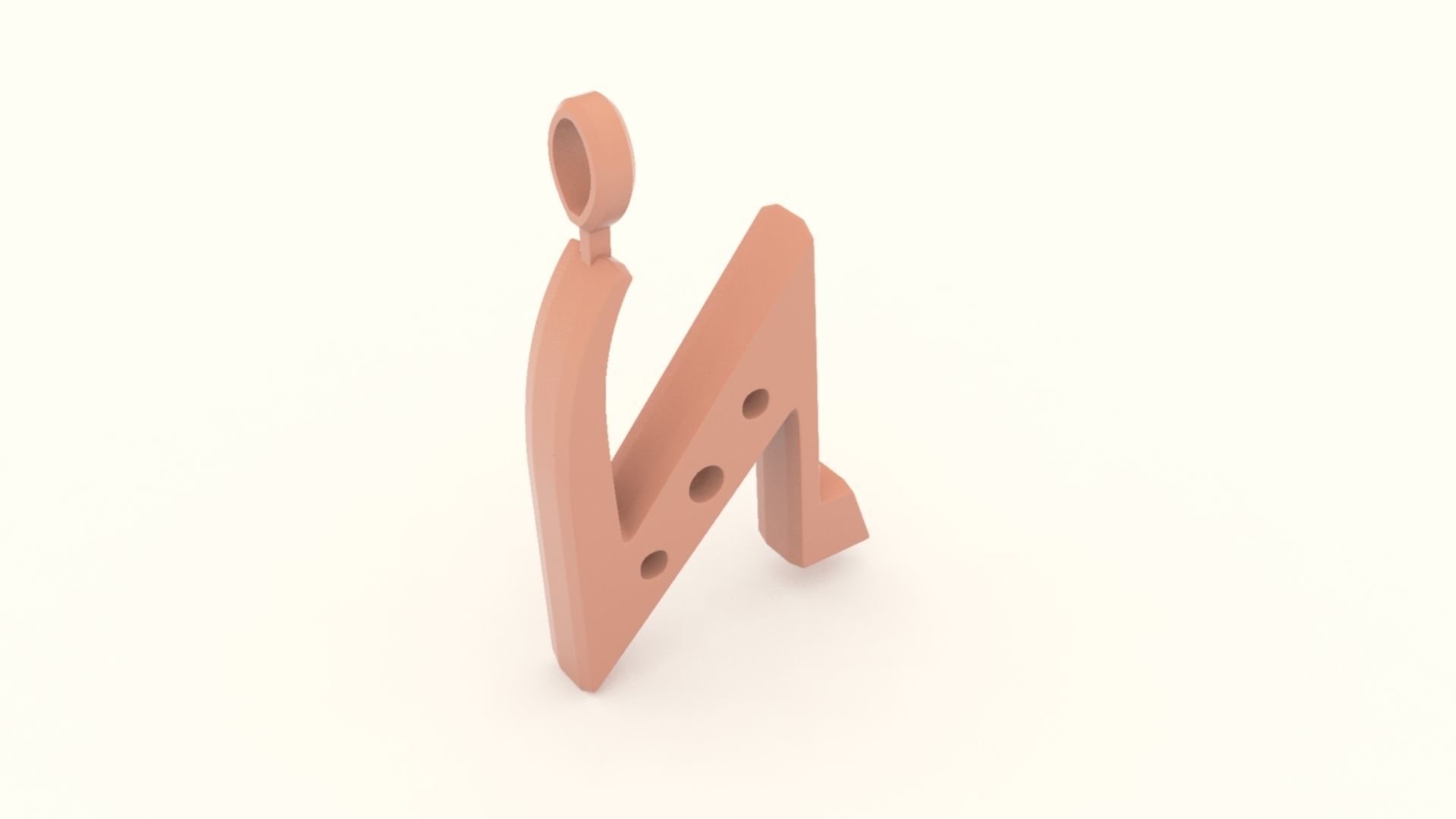 N Letter Pendant Gold 3D print model_6
