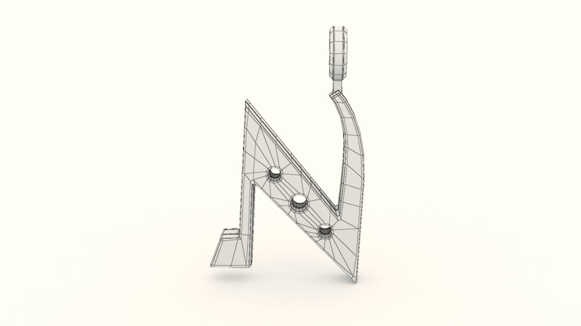 N Letter Pendant Gold 3D print model_9