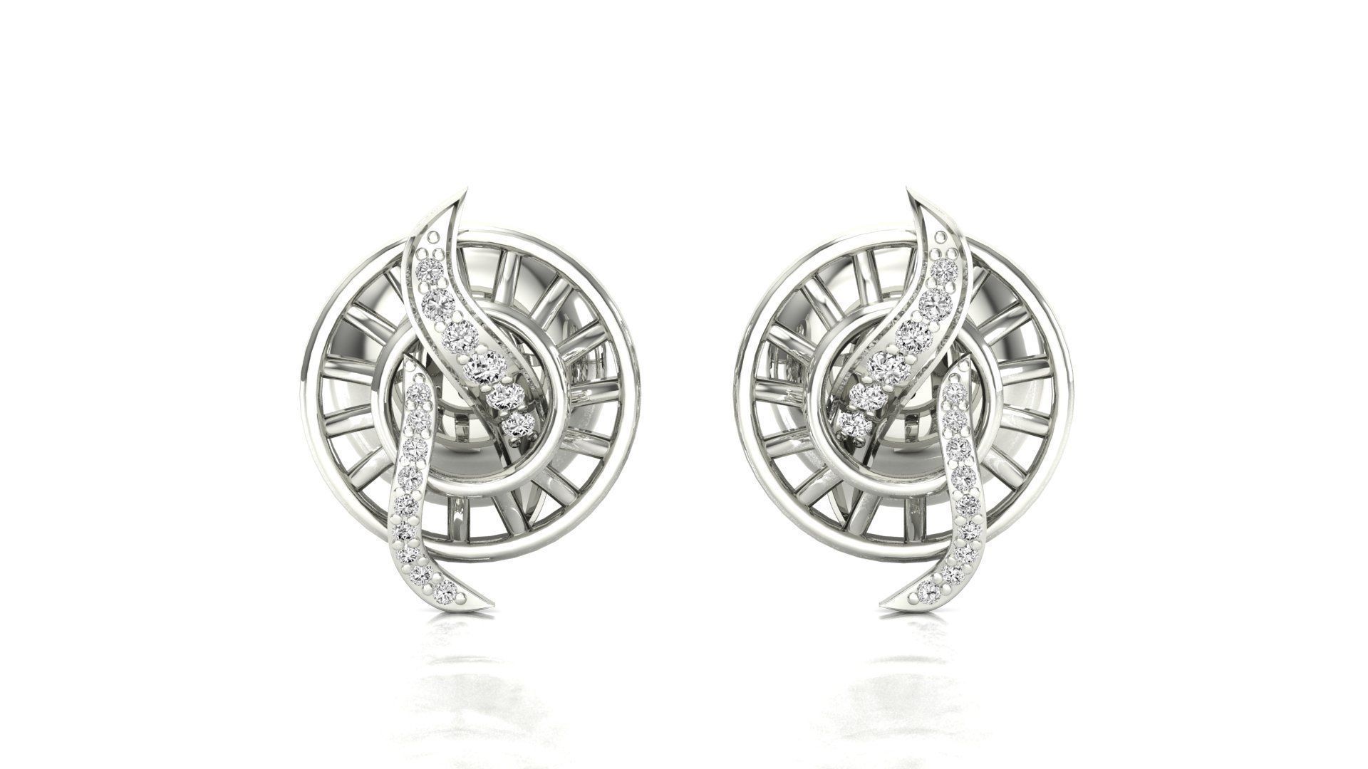 Earrings-1 butterfly stud earrings in rose gold 3D print model_8