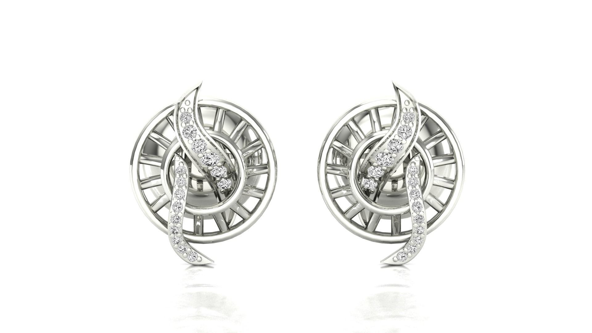 Earrings-1 butterfly stud earrings in rose gold 3D print model_9