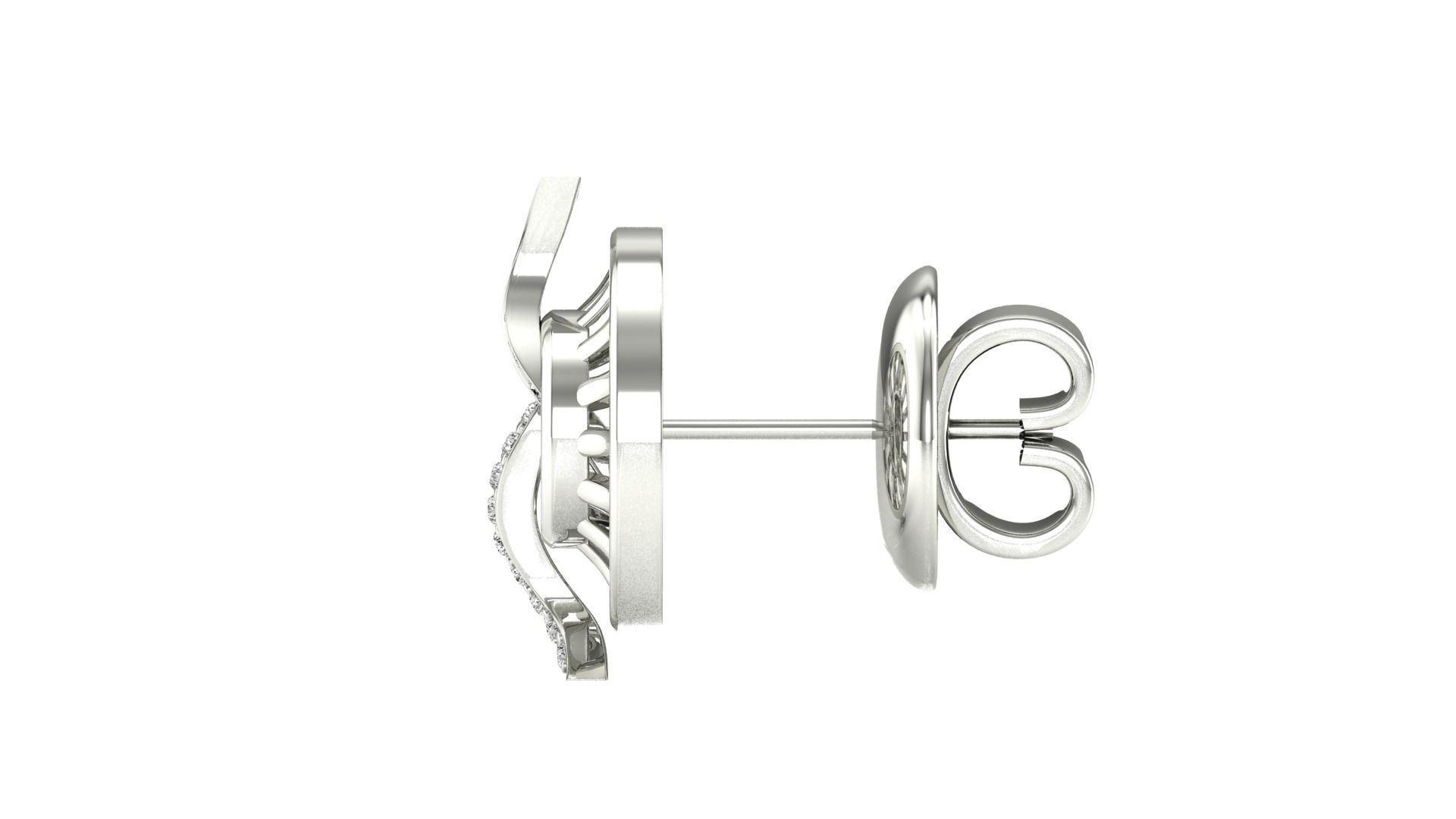 Earrings-1 butterfly stud earrings in rose gold 3D print model_15