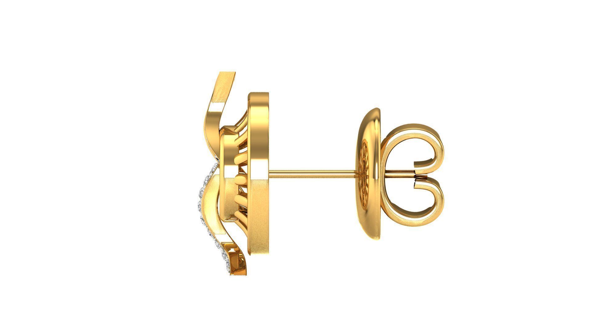 Earrings-1 butterfly stud earrings in rose gold 3D print model_16