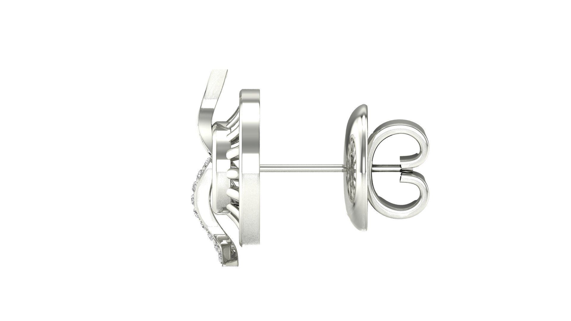 Earrings-1 butterfly stud earrings in rose gold 3D print model_14