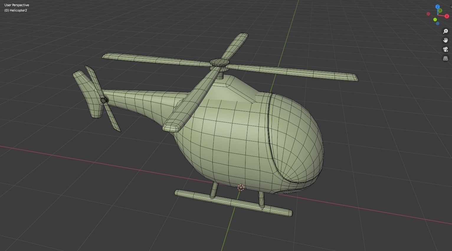 Cartoon Helicopter Low-poly 3D model_8