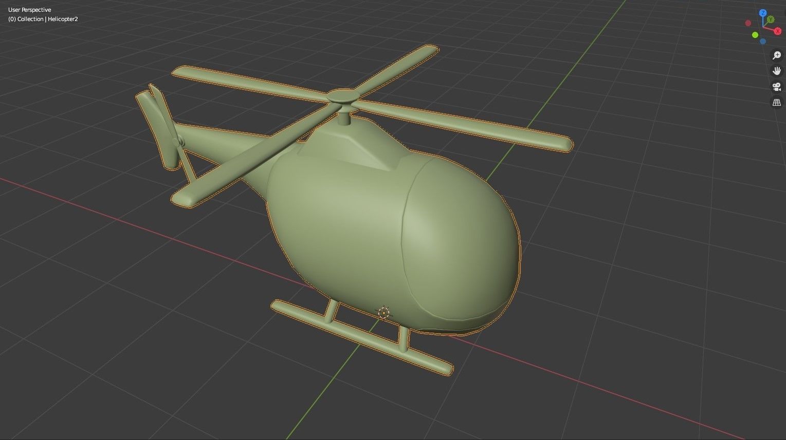 Cartoon Helicopter Low-poly 3D model_9