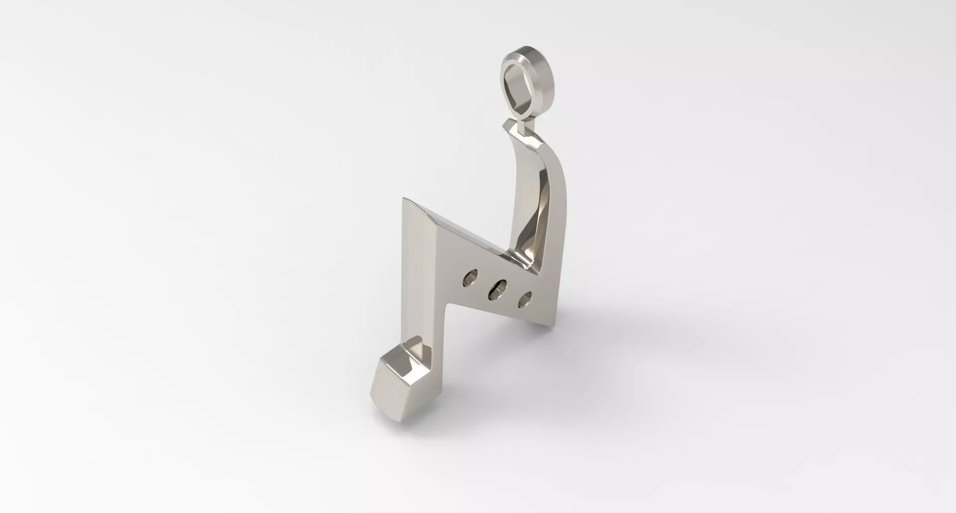 N Letter Pendant Platinum 3D print model_0