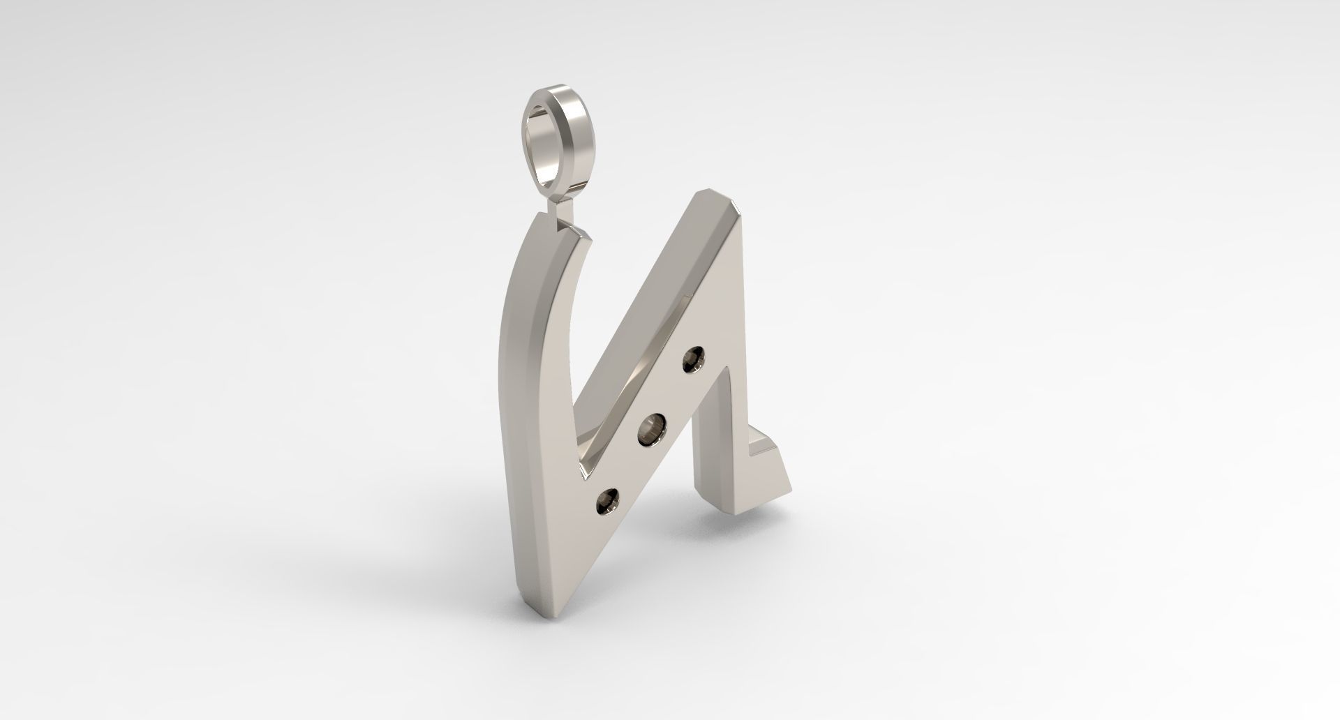 N Letter Pendant Platinum 3D print model_2