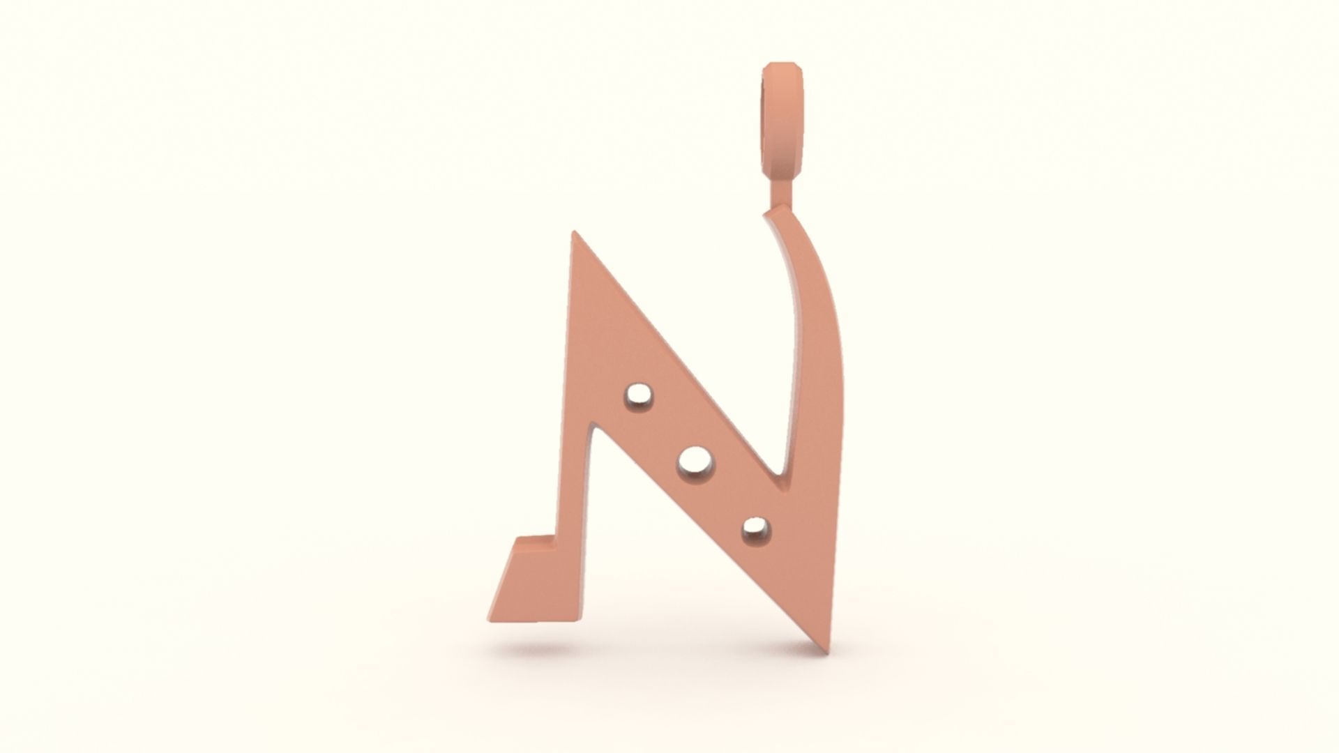 N Letter Pendant Platinum 3D print model_5