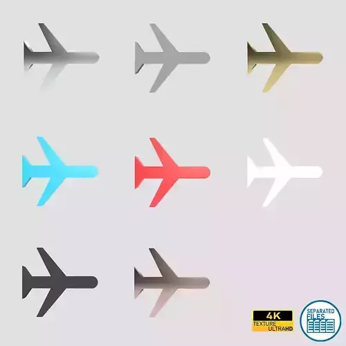 Airplane Mode Symbol v1 Pack 01 Low-poly 3D model