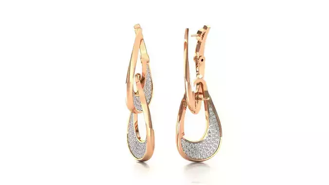 Earrings-9184 rose gold and diamond hoop earring