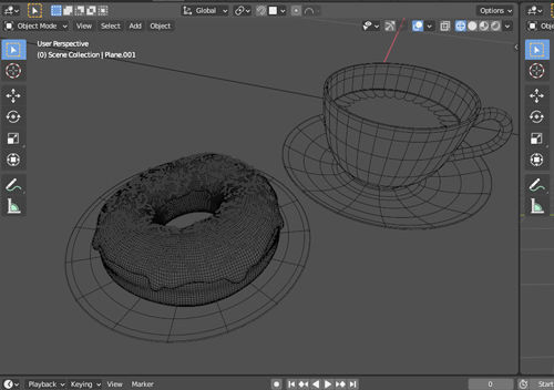 donut and cup  3D model_4
