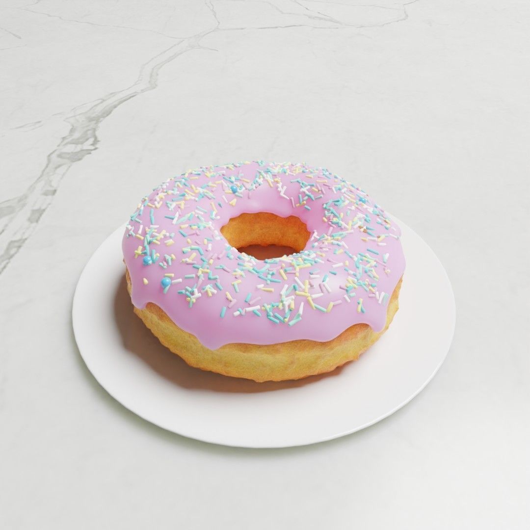 donut and cup  3D model_3