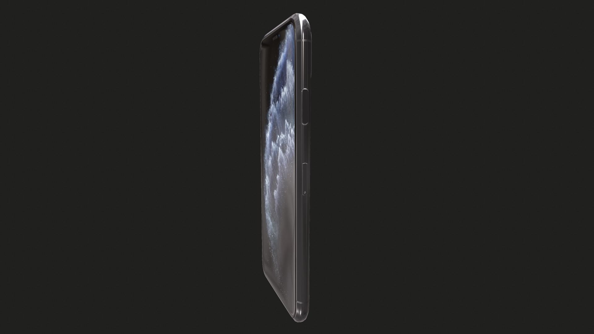 Iphone 11 pro max space gray Low-poly 3D model_7