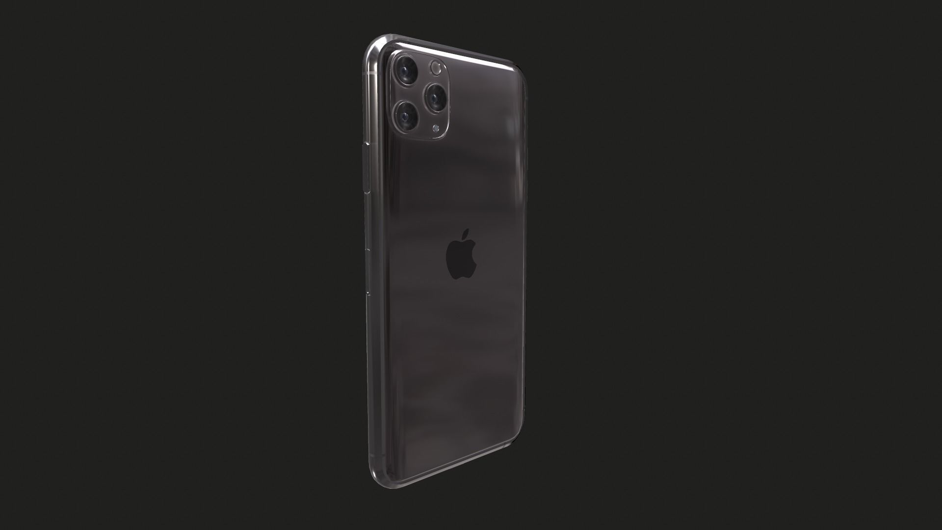 Iphone 11 pro max space gray Low-poly 3D model_6