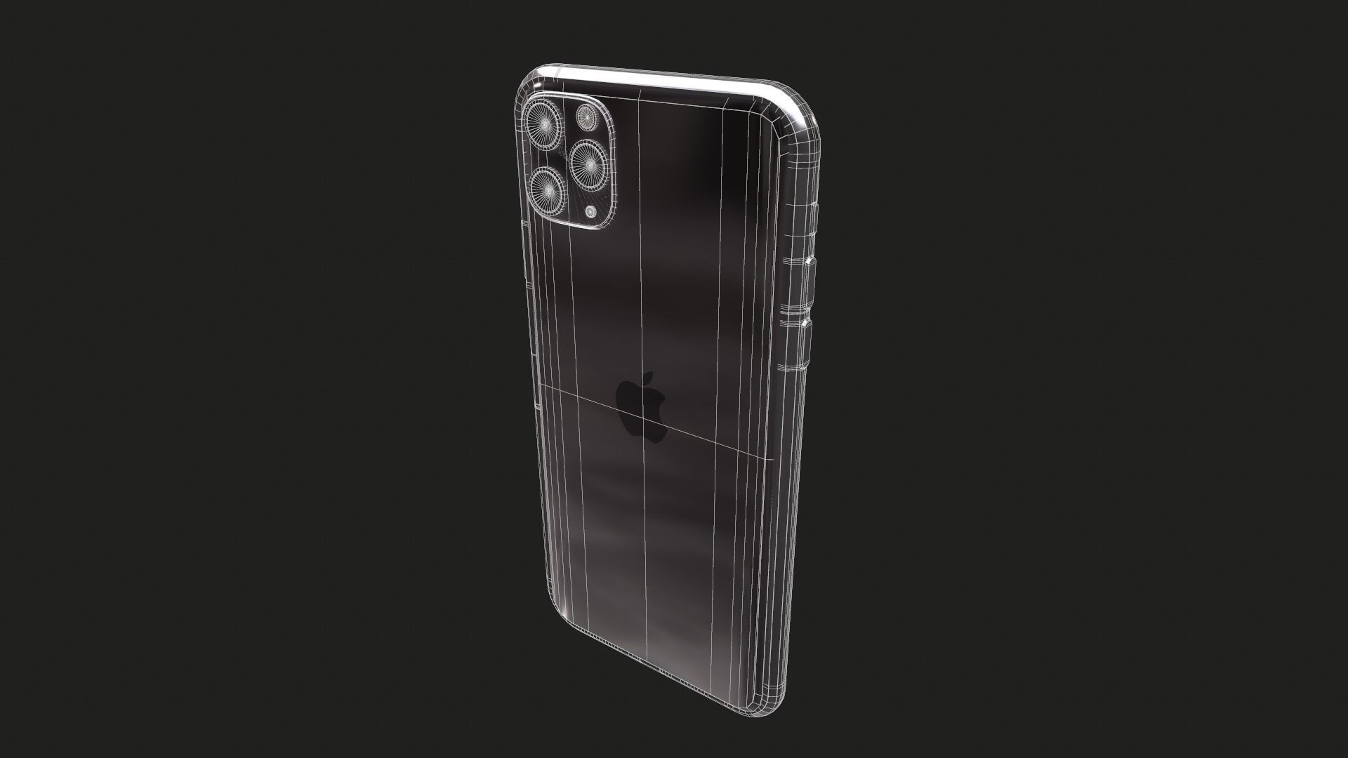 Iphone 11 pro max space gray Low-poly 3D model_13