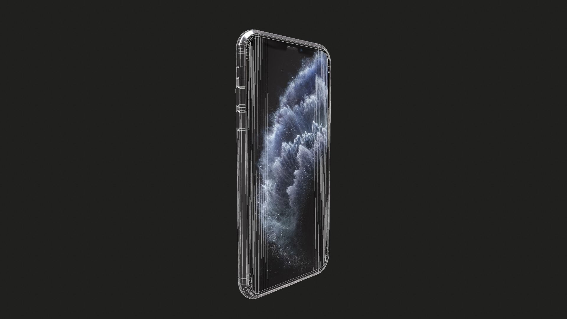 Iphone 11 pro max space gray Low-poly 3D model_12