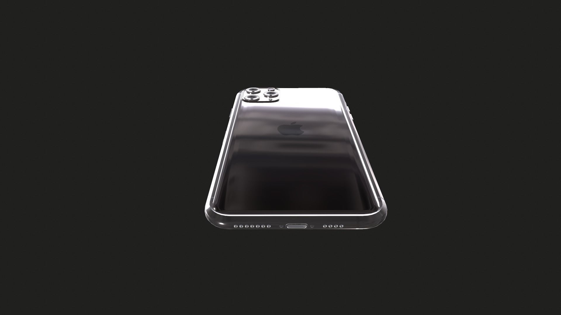 Iphone 11 pro max space gray Low-poly 3D model_11