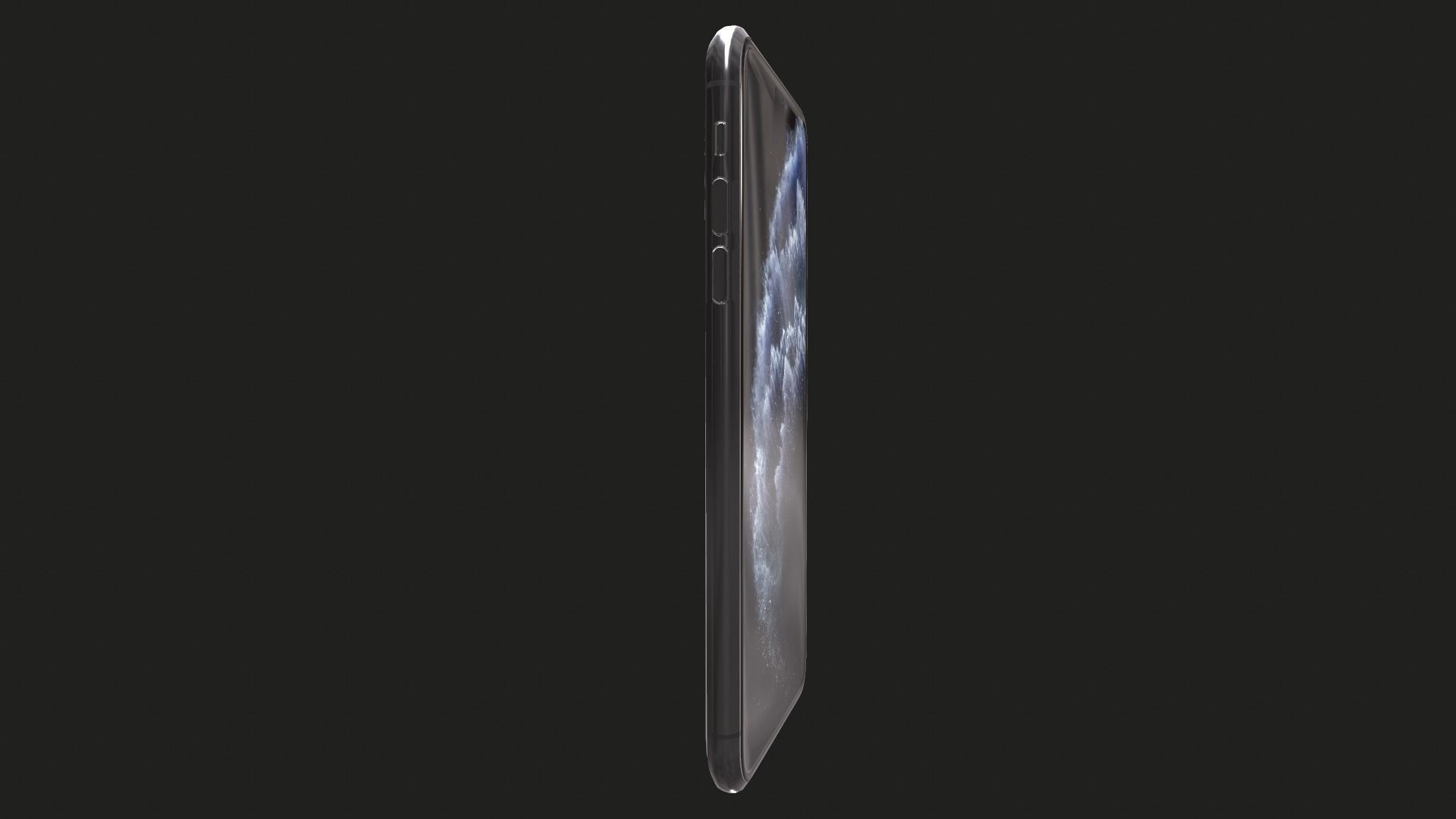 Iphone 11 pro max space gray Low-poly 3D model_3