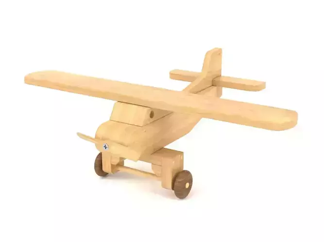 Wooden toy airplane 04