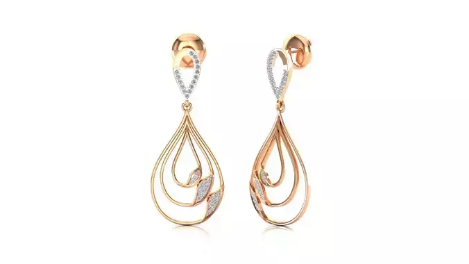 Earrings-9035 pair of earrings in rose gold