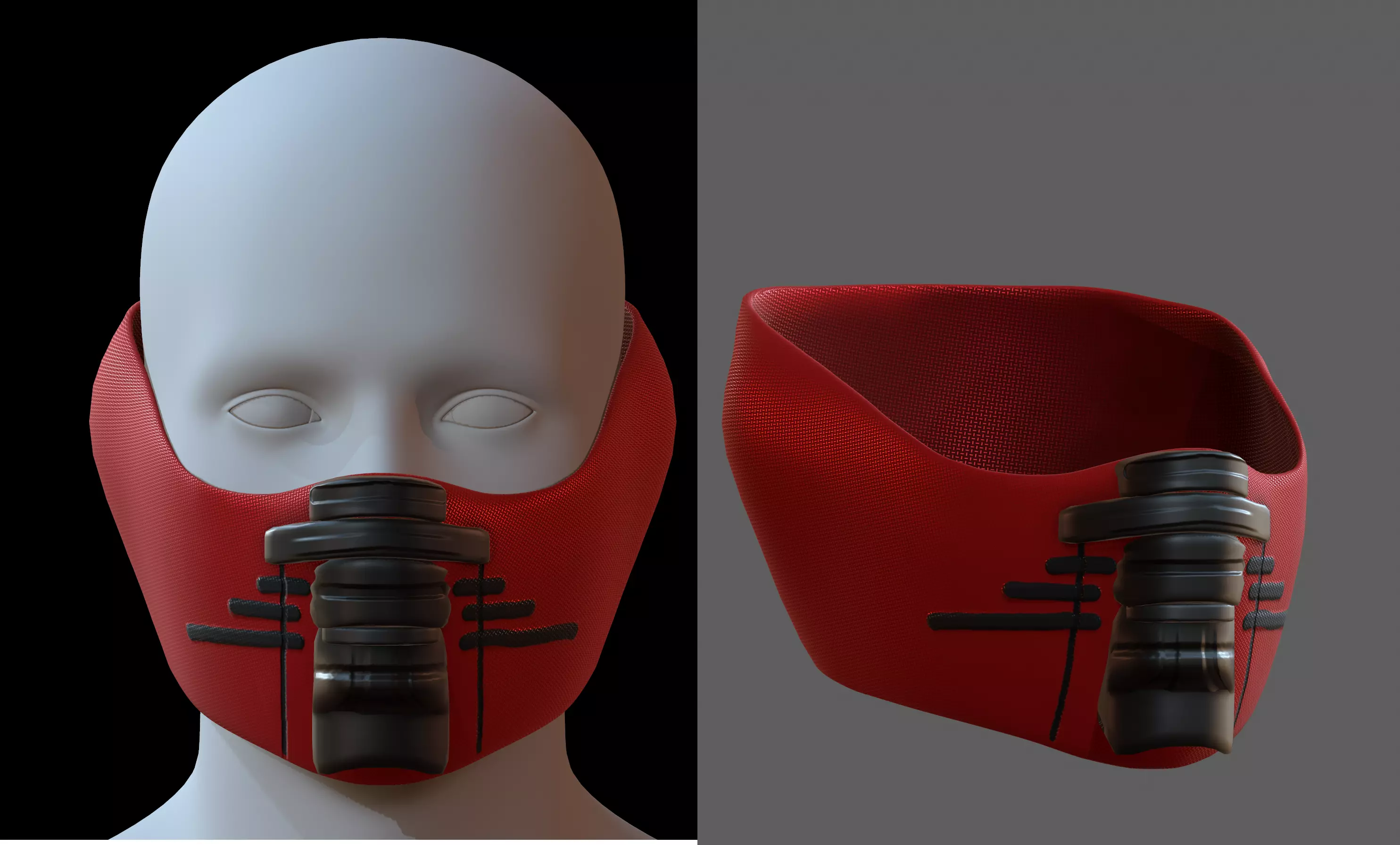 Gas mask helmet 3d model scifi Low-poly Low-poly 3D model_0