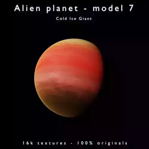 Alien planet model 7 - 16k photorealistic - cold ice giant
