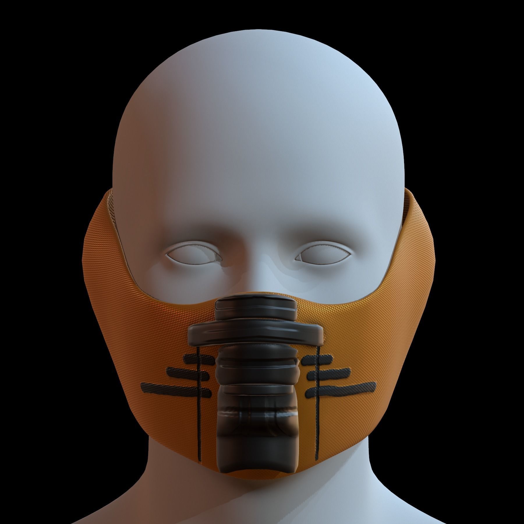 Gas mask helmet 3d model scifi Low-poly Low-poly 3D model_1