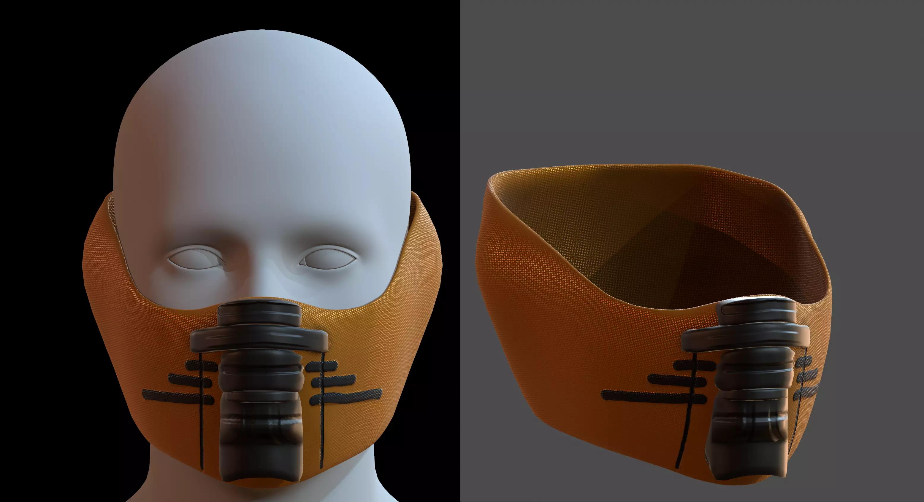 Gas mask helmet 3d model scifi Low-poly Low-poly 3D model_0