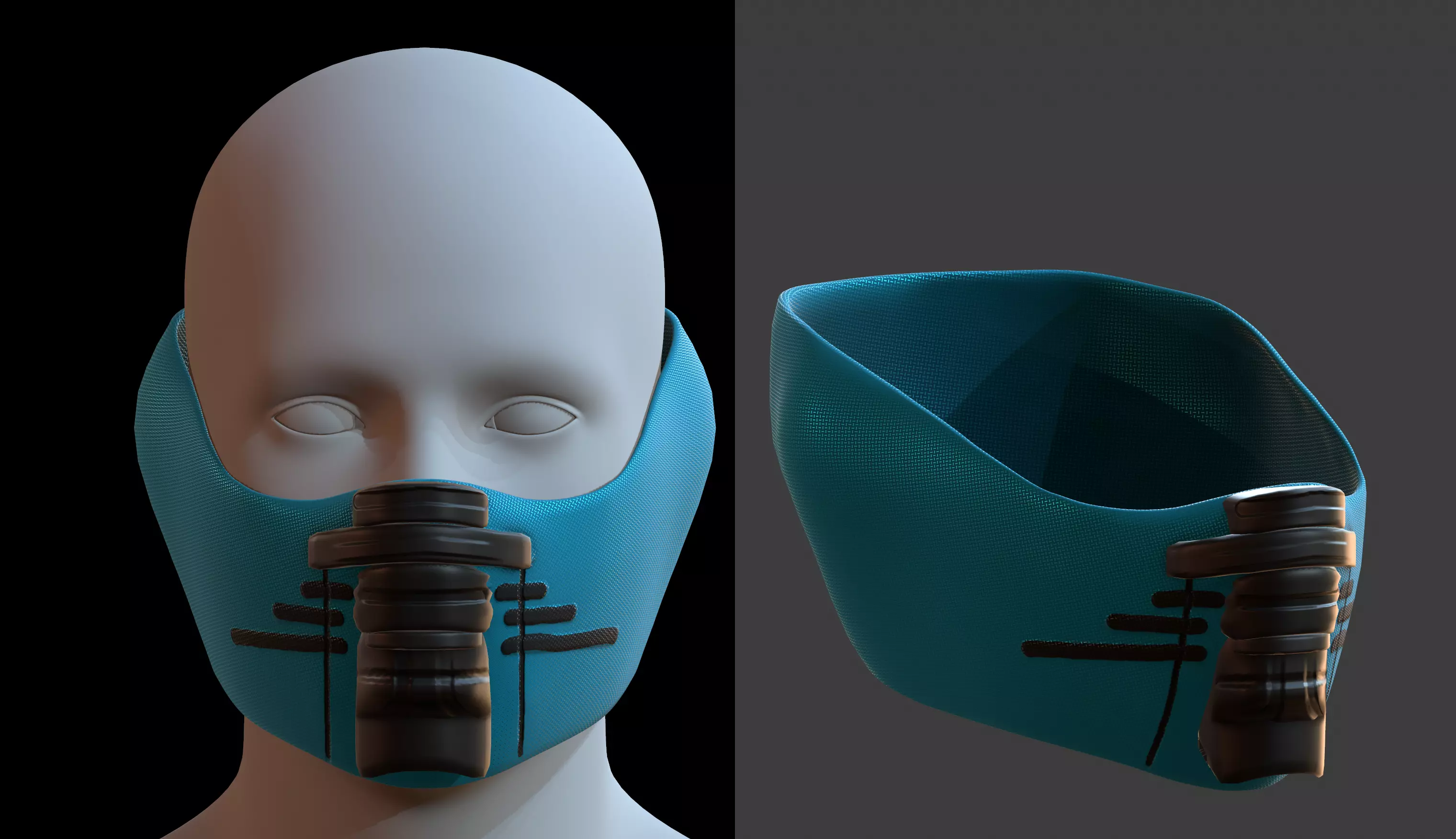 Gas mask helmet 3d model scifi Low-poly  Low-poly 3D model_0