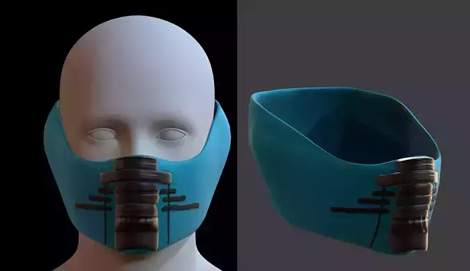 Gas mask helmet 3d model scifi Low-poly 