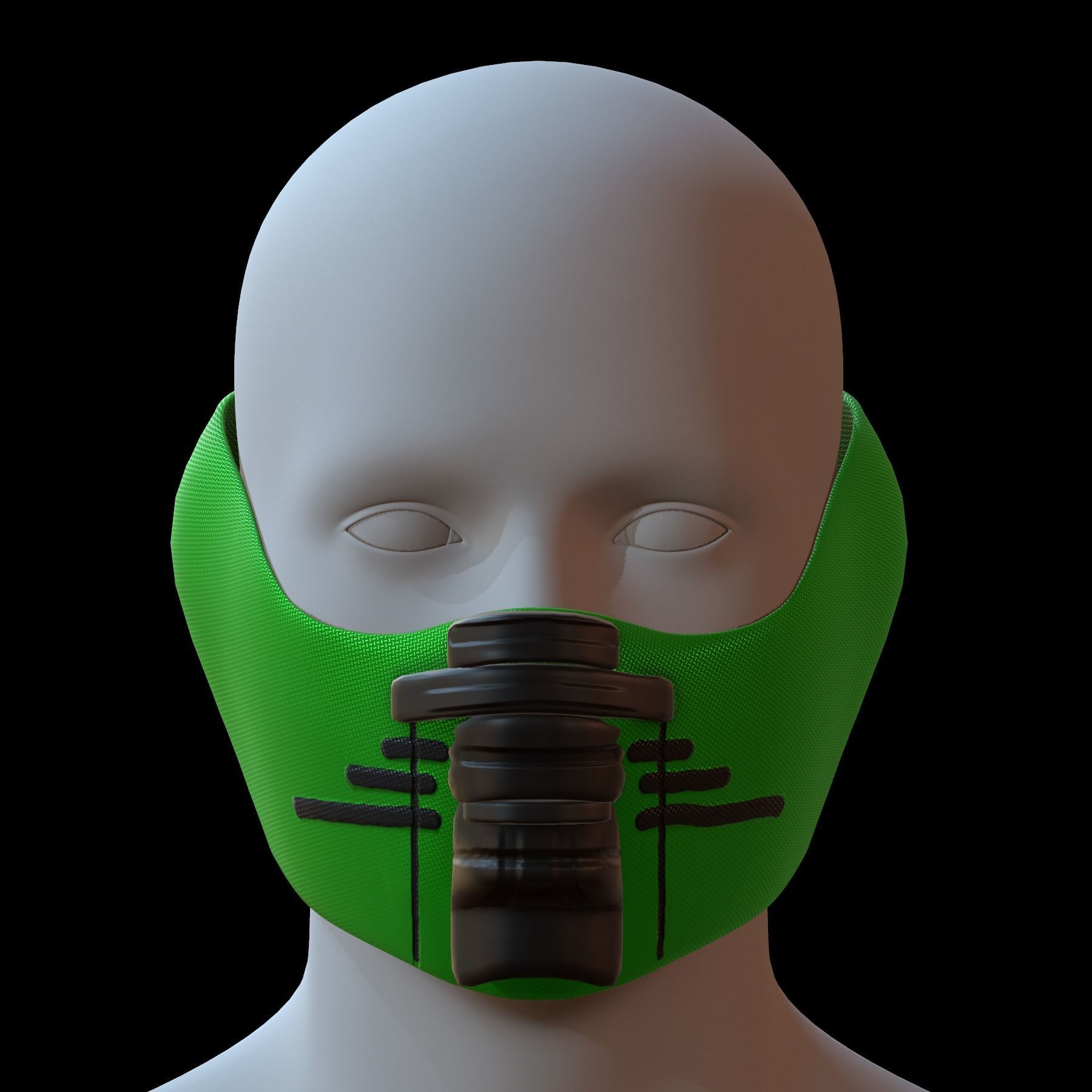 Gas mask helmet 3d model scifi Low-poly Low-poly 3D model_1