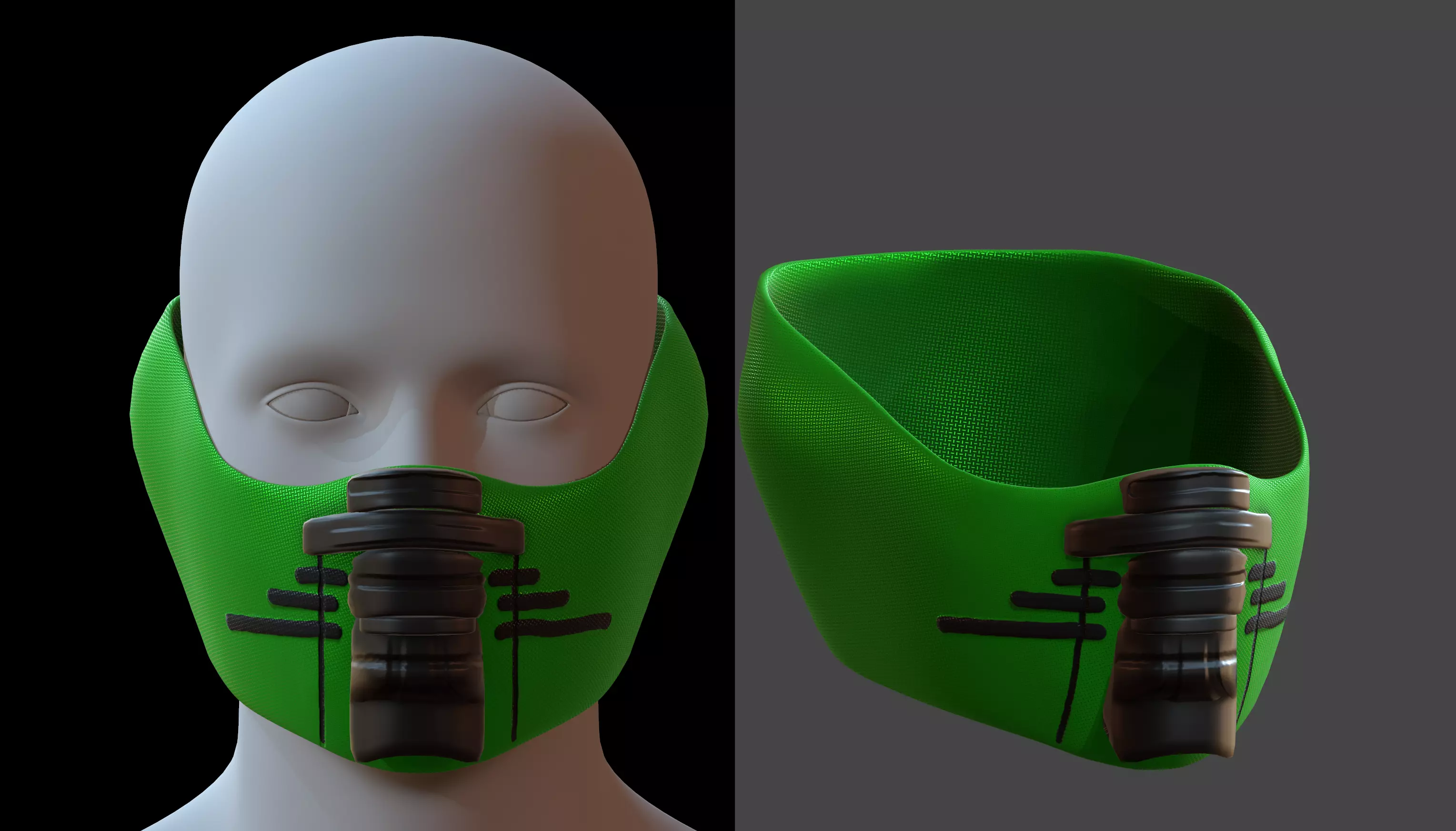 Gas mask helmet 3d model scifi Low-poly Low-poly 3D model_0