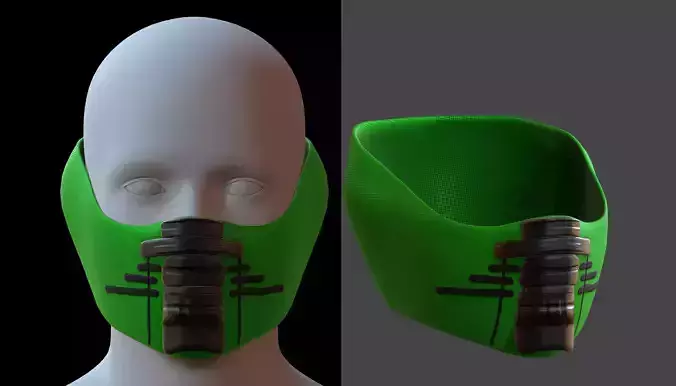 Gas mask helmet 3d model scifi Low-poly 