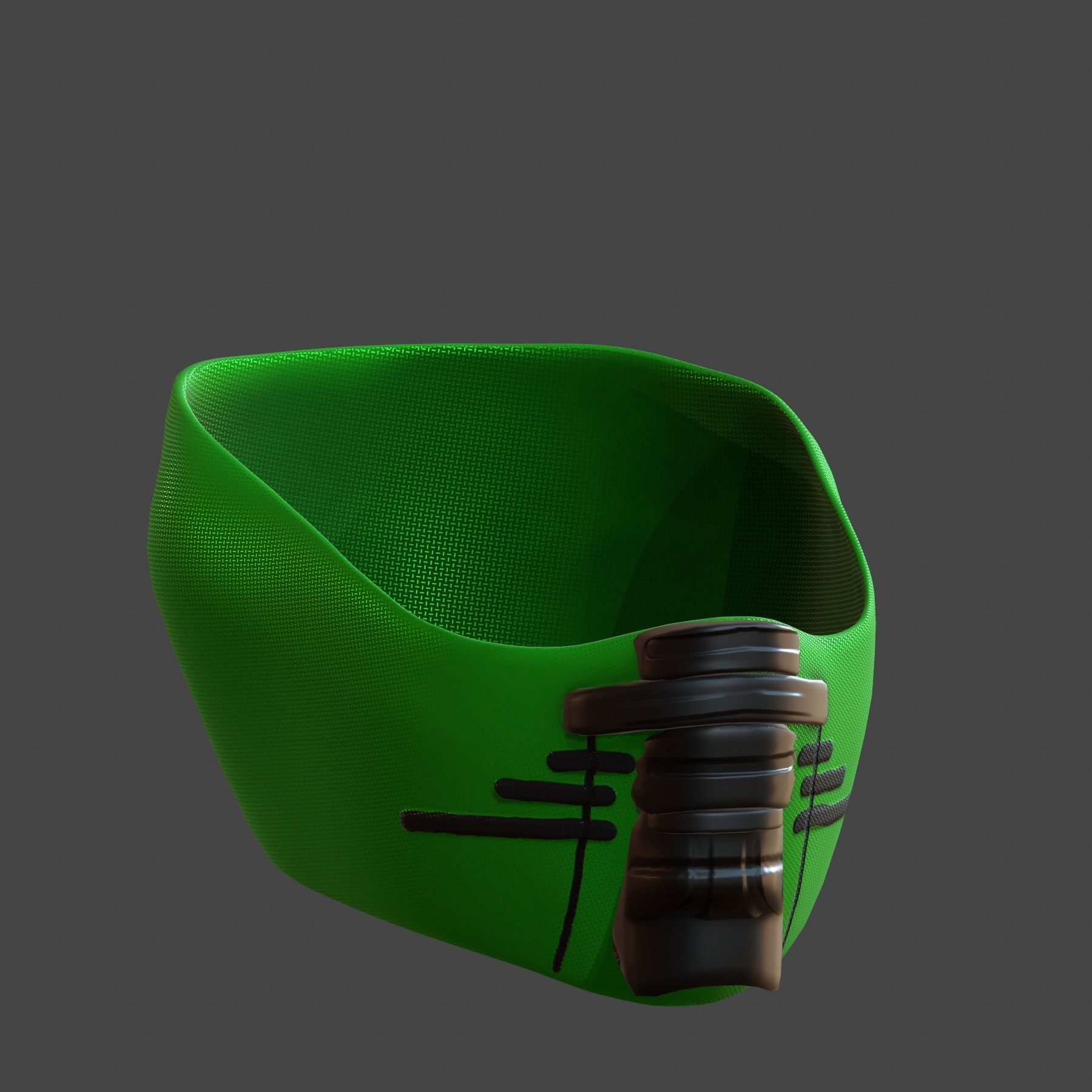 Gas mask helmet 3d model scifi Low-poly Low-poly 3D model_3