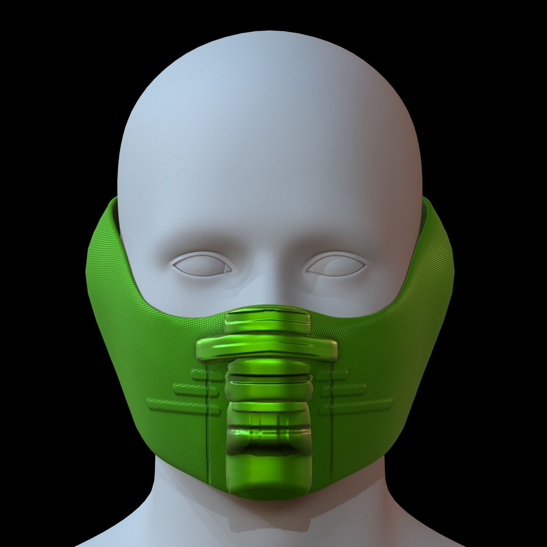 Gas mask helmet 3d model scifi Low-poly  Low-poly 3D model_1