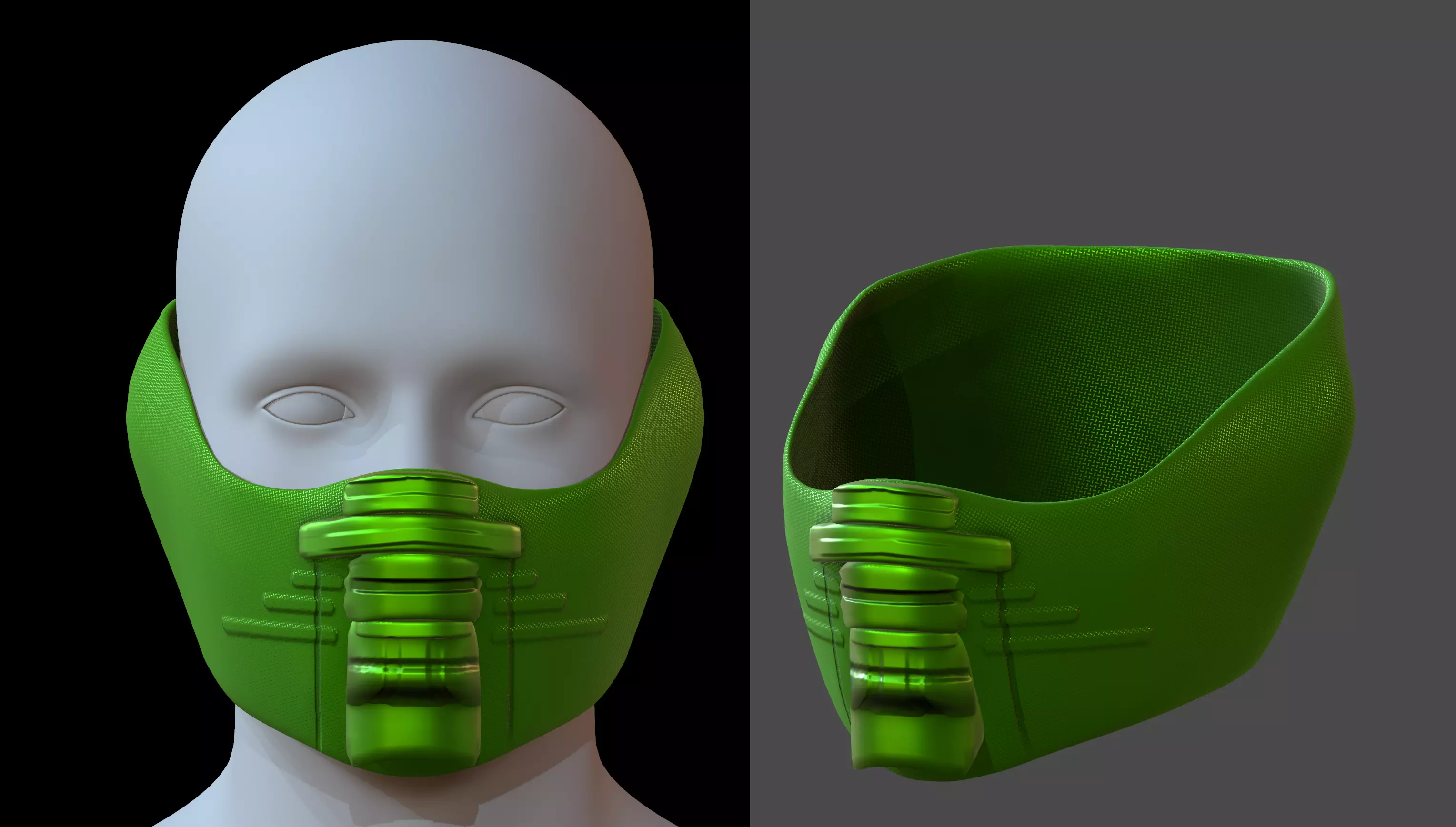 Gas mask helmet 3d model scifi Low-poly  Low-poly 3D model_0