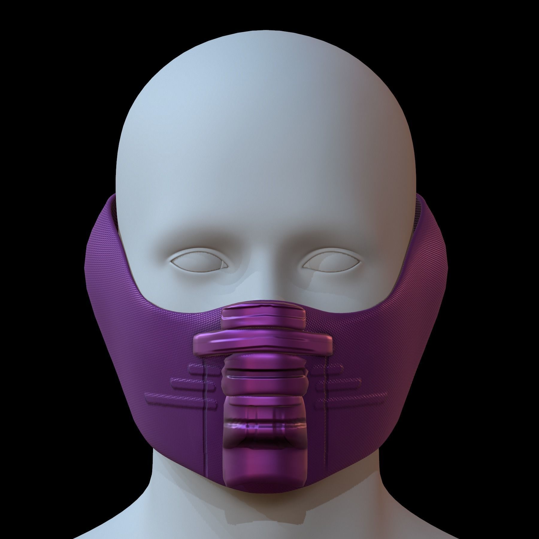 Gas mask helmet 3d model scifi Low-poly Low-poly 3D model_1