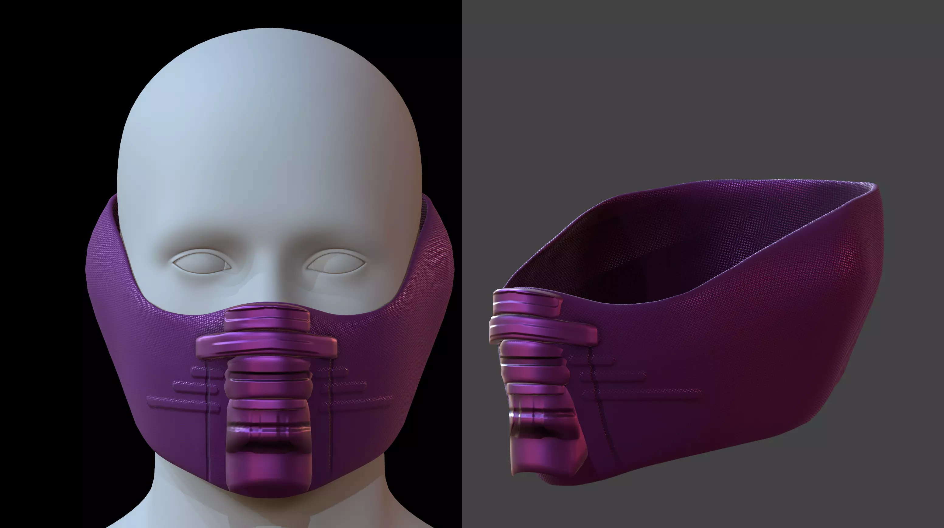 Gas mask helmet 3d model scifi Low-poly Low-poly 3D model_0