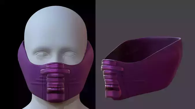 Gas mask helmet 3d model scifi Low-poly 