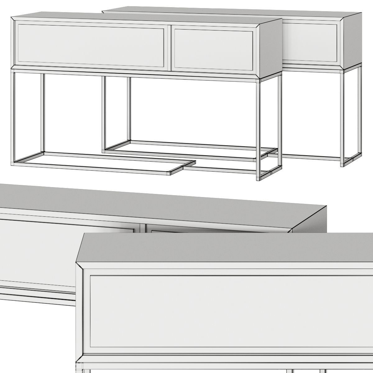 Praddy Missouri Console Table 3D model_1